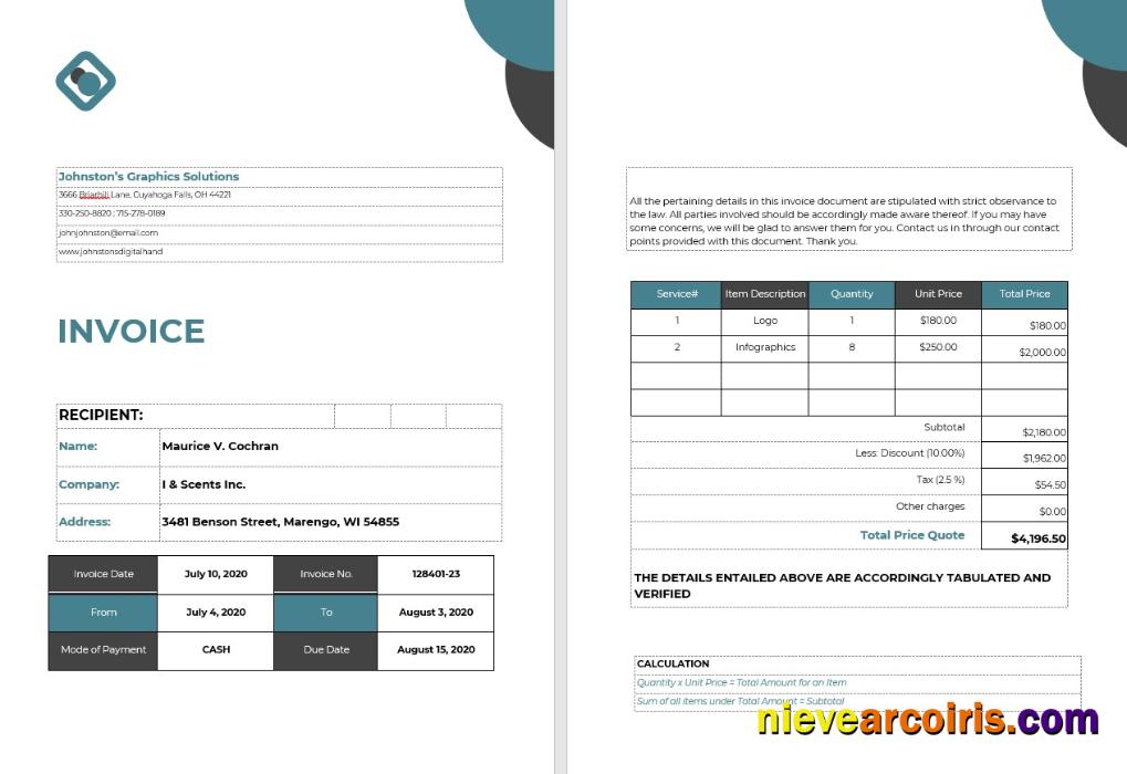 Self-Employed Invoice